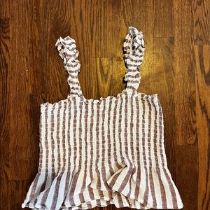 Derek Heart Stripped Cropped Tank Top